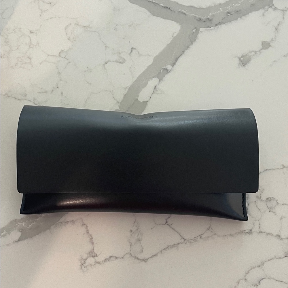 Saint Laurent Black and Silver Shield Sunglasses - Picture 7 of 13